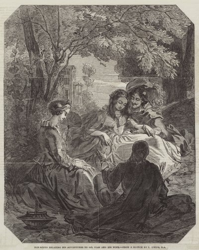 Don Scipio relating his Adventures to Gil Blas and his Wife by Thomas Uwins